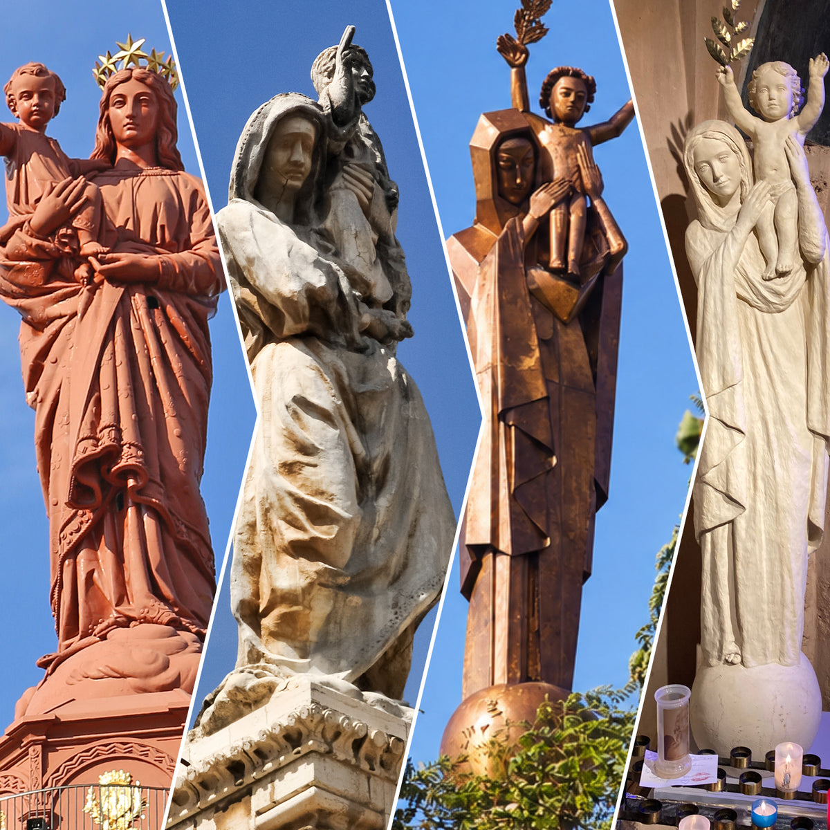 les quatre statues Notre Dame de France
